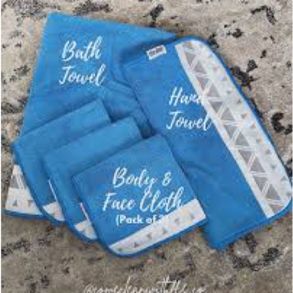 Norwex Marine Towel Set Body & Hand Towel + Set of 3 Body & Face Cloths NEW - Picture 1 of 8